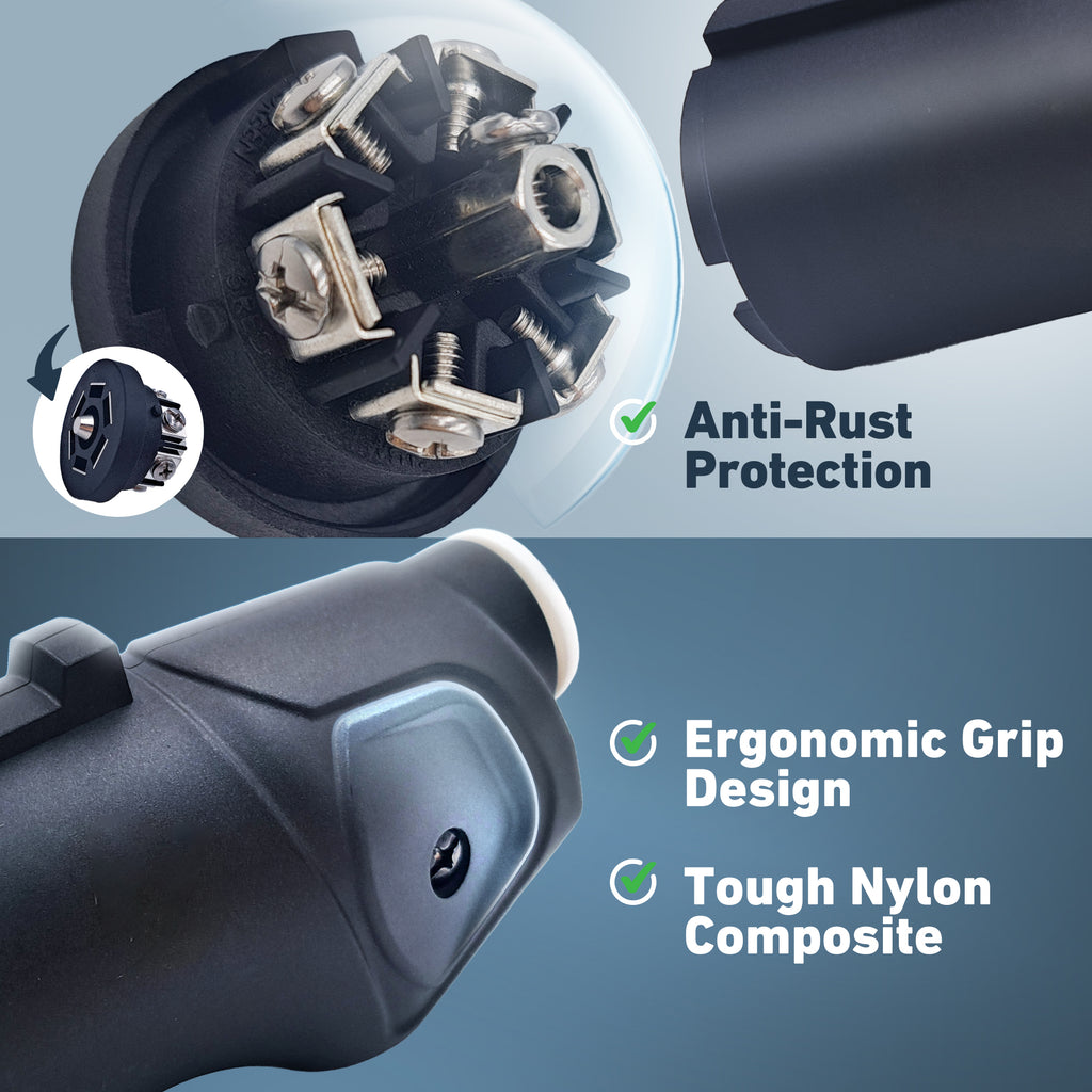 Trailer-Side 7-Way RV Blade Trailer Connector