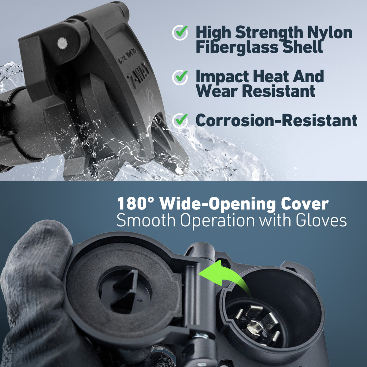 Heavy-Duty Vehicle Side 7-Way RV Blade Trailer Connector
