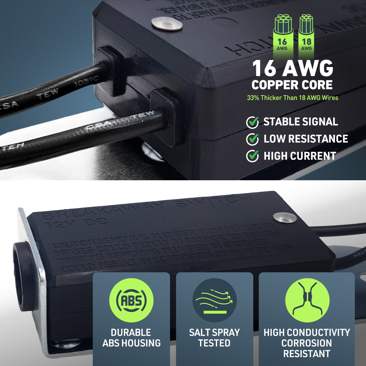 16 AWG UL certified trailer release switch