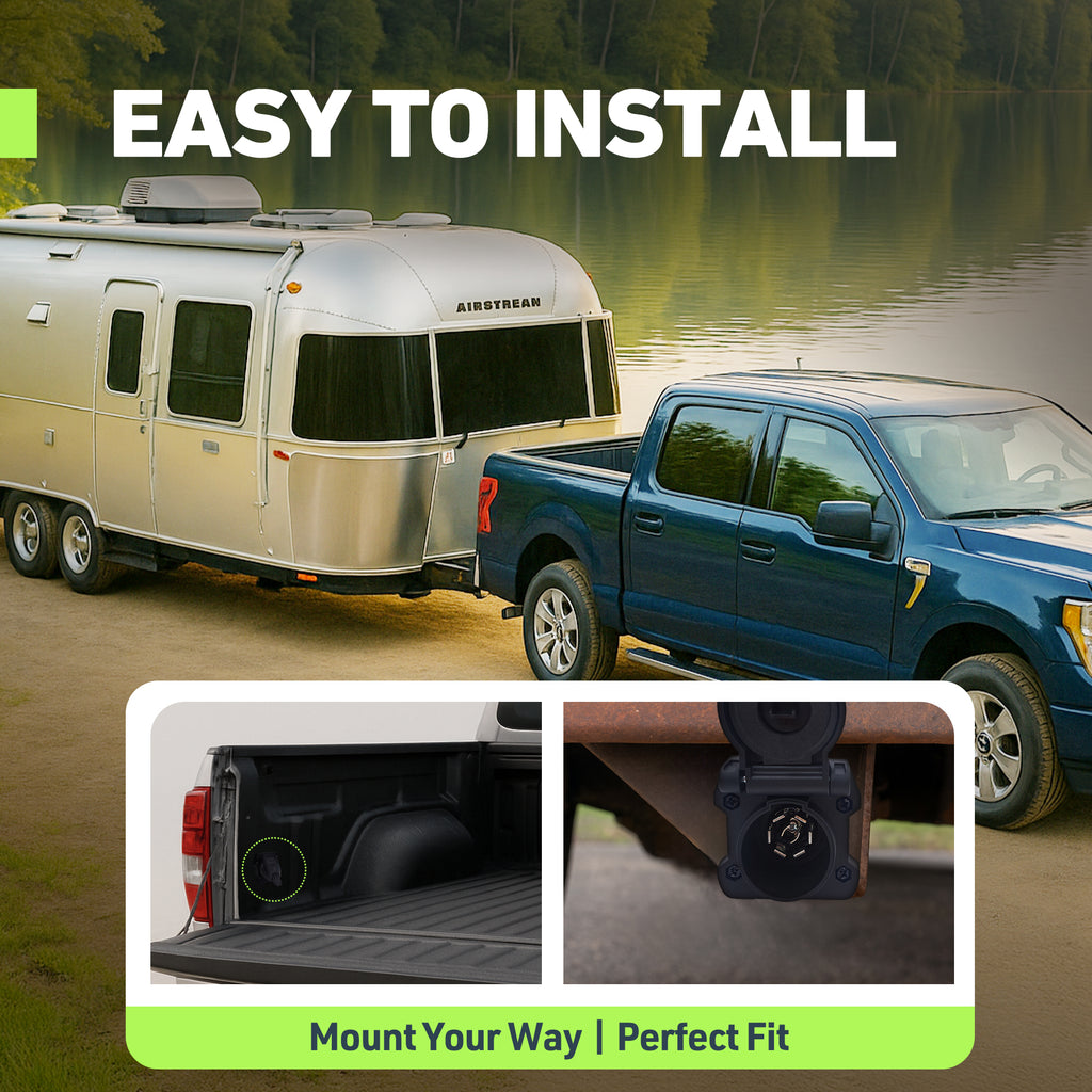 Heavy-Duty Vehicle Side 7-Way RV Blade Trailer Connector