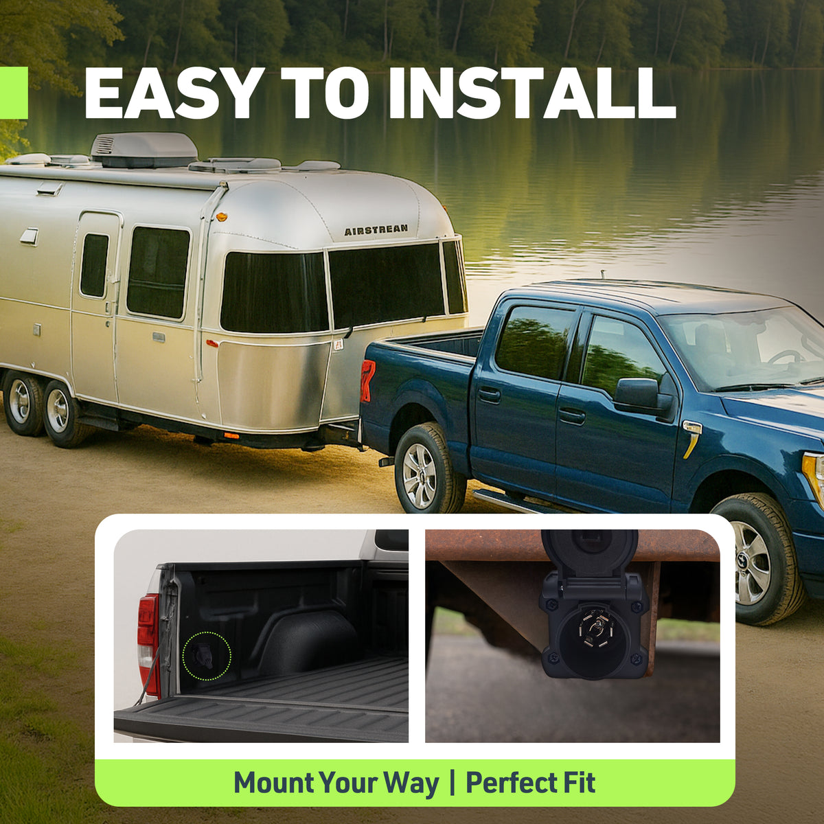Heavy-Duty Vehicle Side 7-Way RV Blade Trailer Connector